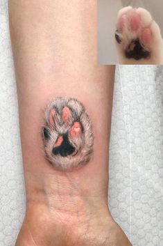 tatuagem realista de patinha de gato