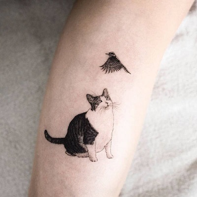 tatuagem de gato realista