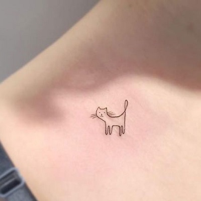 tatuagem simples gato