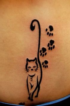 tatuagem de gato contorno forte