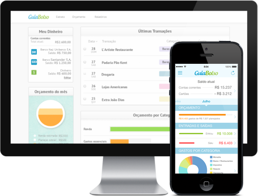 Aplicativo de controle financeiro Guia Bolso