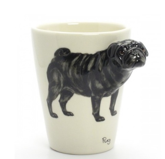 Caneca de pug com porta biscoitos