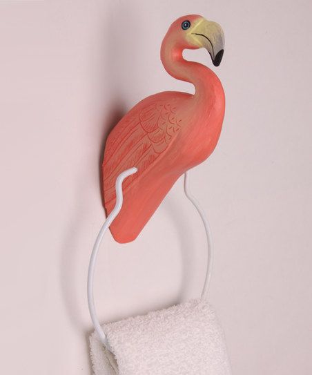 Porta toalhas de banho de flamingo em madeira